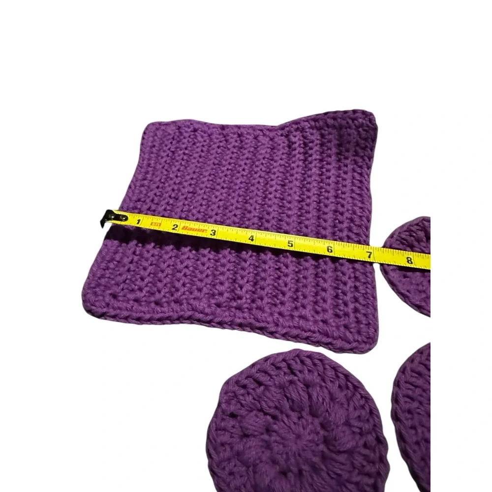 NEW handmade crochet face care cotton wash cloth with 3 cotton pads